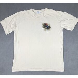 Crazy Shirts  T-Shirt Mens Large Ivory Vintage Hawaii Cotton Graphic Tee Loose